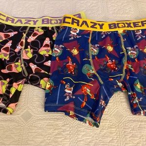 2-Pr NWOT CRAZY BOXERS SZ Lg SpongeBob Characters Both Pair $15